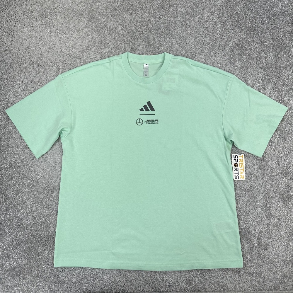 Mercedes AMG Petronas Shirt Mens Medium Mint Green F1 Racing Adidas Tee JY3035